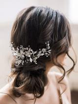 Clipe de cabelo de casamento Comb SWEETV Handmade Bridal Silver