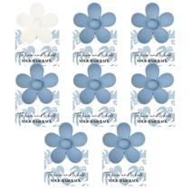 Clipe de cabelo DEEKA Flower Bridesmaid Hair Claw, pacote com 8, branco e azul