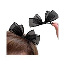 Clipe De Cabelo Duckbill Em Malha Preta 2PCS Clipe Lateral De Alta Qualidade Para Mulheres