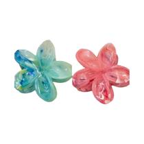 Clipe De Cabelo Grande Para Férias De Verão Na Praia, 2 Peças, Cor Bobo, Flor Acrílica, Acessórios
