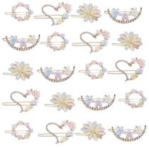 Clipe de cabelo MIAO JIN Rhinestone Flower Bobby Pin 20 unidades para mulheres Clipe de cabelo MIAO JIN Rhinestone Flower Bobby Pin 20 unidades para mulheres