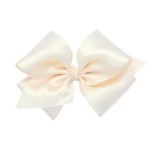 Clipe de cabelo Wee Ones Small French Satin Bow Ecru Knot