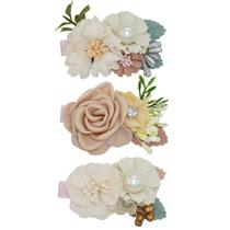 Clipe de cabelo WNYUJOY 3 peças de clipes florais de jacaré para meninas Clipe de cabelo WNYUJOY 3 peças de clipes florais de jacaré para meninas