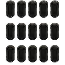 Clipe de cabo supressor de ruído RFI EMI com núcleo de anel de ferrite, 15 unidades