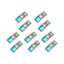 Clipe De Cadarço Metálico Colorido 10 Peças Fecho De Pressão Para Cadarços De Tênis Acessórios Para