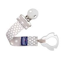 Clipe de chupeta Chicco Universal Two in One cinza/branco