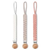 Clipe de chupeta KAPIHOUSE, 23 cm, algodão trançado, madeira, pacote com 3 Clipe de chupeta KAPIHOUSE, 23 cm, algodão trançado, madeira, pacote com 3