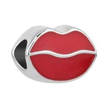 Clipe De Contas Coração Vermelho Rosa Para Pulseira Banhada a Prata 925 Mulheres Joias Dia Dos