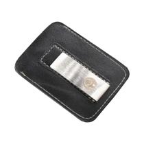 Clipe De Dinheiro Metálico Slim Para Homens, Porta-Cartões De Crédito Em Couro Legítimo, Pequeno