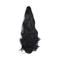 Clipe de Extensão de Cabelo Sintético - Rabo de Cavalo Ondulado de 22 Polegadas