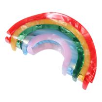 Clipe de garra de cabelo KCHIES Big Rainbow antiderrapante de 9 cm de acetato acrílico