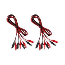 Clipe De Jacaré Isolado 4 Pares 1M Fios De Teste Elétrico Com Conectores Duplos