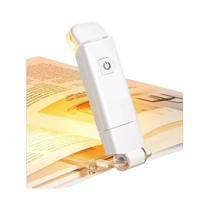 Clipe de Luz de Leitura LED Recarregável via USB - Portátil para Leitura Noturna