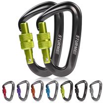 Clipe de mosquetão STURME 12kN em alumínio Wiregate Green, conjunto de 2