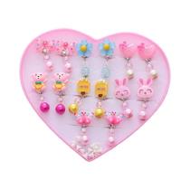 Clipe De Orelha De Animal Em Estilo Coreano Para Crianças, 7 Pares De Brincos Sem Perfuração Para