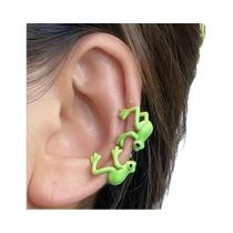 Clipe De Orelha De Sapo Verde Para Mulheres E Meninas, Acessórios De Moda, Brincos Não Perfurados,