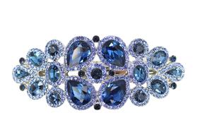 Clipe de presilha de cabelo Faship, lindo strass azul marinho