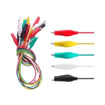 Clipe De Teste De Jacaré Duplo Banhado a Ouro 4MM Com Gancho Para Conexão De Fios De Alimentação