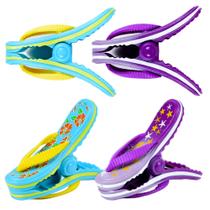 Clipe de toalha de praia Autubin Creative Slippers, pacote com 4