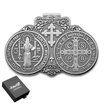 Clipe de Visor de Carro Medalha de São Bento Presente Religioso Anwlki Clipe de Visor de Carro Medalha de São Bento Presente Religioso Anwlki