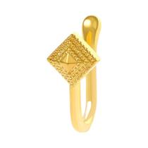 Clipe Em Forma De U Elegante Com Anel Geométrico Flor Piercing De Nariz Falso Joia Elegante