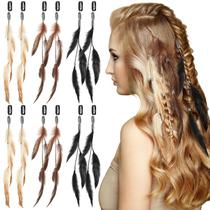 Clipe Geyoga para extensões de cabelo de penas em 12 unidades para mulheres Clipe Geyoga para extensões de cabelo de penas em 12 unidades para mulheres