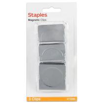 Clipe magnético Staples 392735 Square Medium, pacote com 3 Clipe magnético Staples 392735 Square Medium, pacote com 3