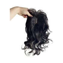 Clipe Ondulado Corporal Natural Feminino Em Topper De Cabelo Extensão De Cabelo 1B Soft Remy Para
