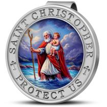 Clipe para Para-sol de Carro Medalha de São Cristóvão 3D Colorida Anwlki Clipe para Para-sol de Carro Medalha de São Cristóvão 3D Colorida Anwlki