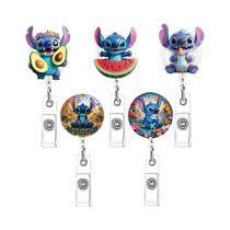 Clipe Retrátil De Identificação Kawaii Stitch Para Enfermeiros E Médicos, Chaveiro De Personagem De Clipe Retrátil De Identificação Kawaii Stitch Para Enfermeiros E Médicos, Chaveiro De Personagem De