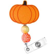 Clipe retrátil Pumpkin Glittery para porta-crachás YJ PREMIUMS