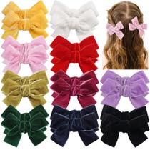 Clipes Ayesha Velvet Hair Bows, 20 unidades para crianças de 15 cm