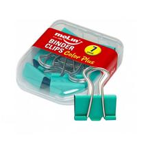 Clipes Binder 25 Mm Molin Color Verde C/ 7 Unidades
