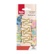 Clipes Binder 25mm Motivarte Tris C/ 6 Unidades