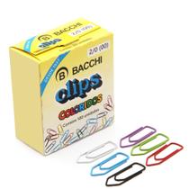 Clipes Coloridos Bacchi cx com 100 unidades 2/0