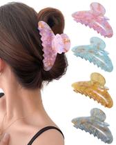 Clipes de cabelo Claws Mesovor, pacote com 4, acrílico, 10,5 cm de largura