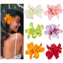 Clipes de cabelo com flores artificiais boêmios havaianos para mulheres Clipes de cabelo com flores artificiais boêmios havaianos para mulheres