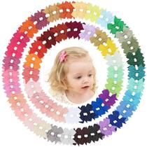 Clipes de cabelo doboi 100 peças, mini laços de fita de gorgorão de 2"