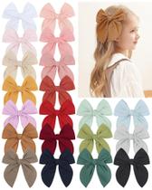 Clipes de cabelo doboi, 20 peças, laços de linho de 14 cm para meninas