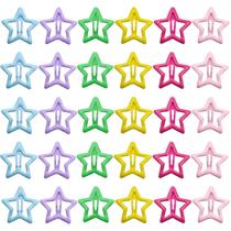 Clipes de cabelo Donleeving Star Snap, metal antiderrapante, pacote com 30