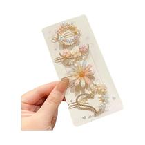 Clipes De Cabelo Em Cristal Com Forma De Flor E Coração Para Mulheres E Meninas, 4 Peças/conjunto,