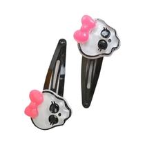Clipes De Cabelo Em Forma De Caveira Rosa Com Laço Para Mulheres E Meninas, Acessórios De Cabelo