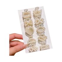 Clipes De Cabelo Em Forma De Coração Com Laço Off-White, Acessórios De Cabelo Simples E Fofos Para