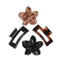Clipes De Cabelo Em Forma De Flor Com Laço Burgundy Para Mulheres, 4 Peças, Acessórios De Cabelo Da