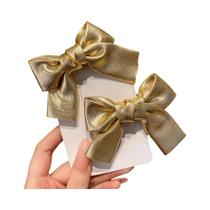 Clipes De Cabelo Em Forma De Laço Dourado Acessórios Elegantes Para Uso Diário Para Mulheres
