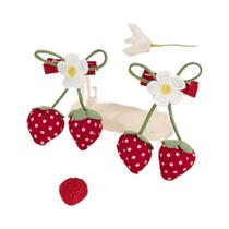 Clipes De Cabelo Em Forma De Morango Coreano Para Meninas, Acessórios De Cabelo Doces Com Laço De