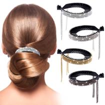 Clipes de cabelo em rabo de cavalo ANCIRS Tassel com strass para mulheres Clipes de cabelo em rabo de cavalo ANCIRS Tassel com strass para mulheres
