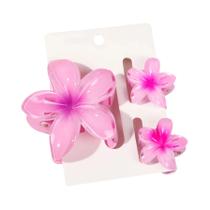 Clipes De Cabelo Femininos Em Forma De Flor 3 Peças Gradiente Havaiano Para Férias Na Praia Clipe