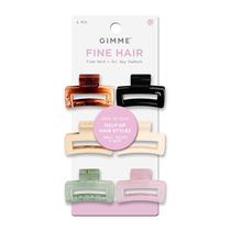 Clipes de cabelo GIMME Fine Hair Mini Claw Clips, pacote com 6 unidades variadas Clipes de cabelo GIMME Fine Hair Mini Claw Clips, pacote com 6 unidades variadas