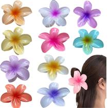 Clipes de cabelo Hawaiian Plumeria Musaner para mulheres (10 unidades)